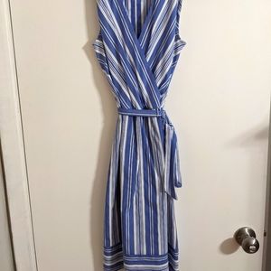 Blue and White Striped Dress